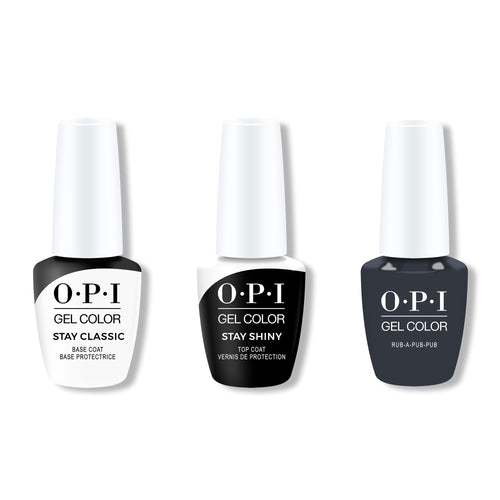 OPI GelColor Combo - Stay Classic Base, Shiny Top & Rub-a-Pub-Pub