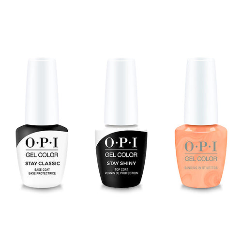 OPI GelColor Combo - Stay Classic Base, Shiny Top & Sanding In Stilettos