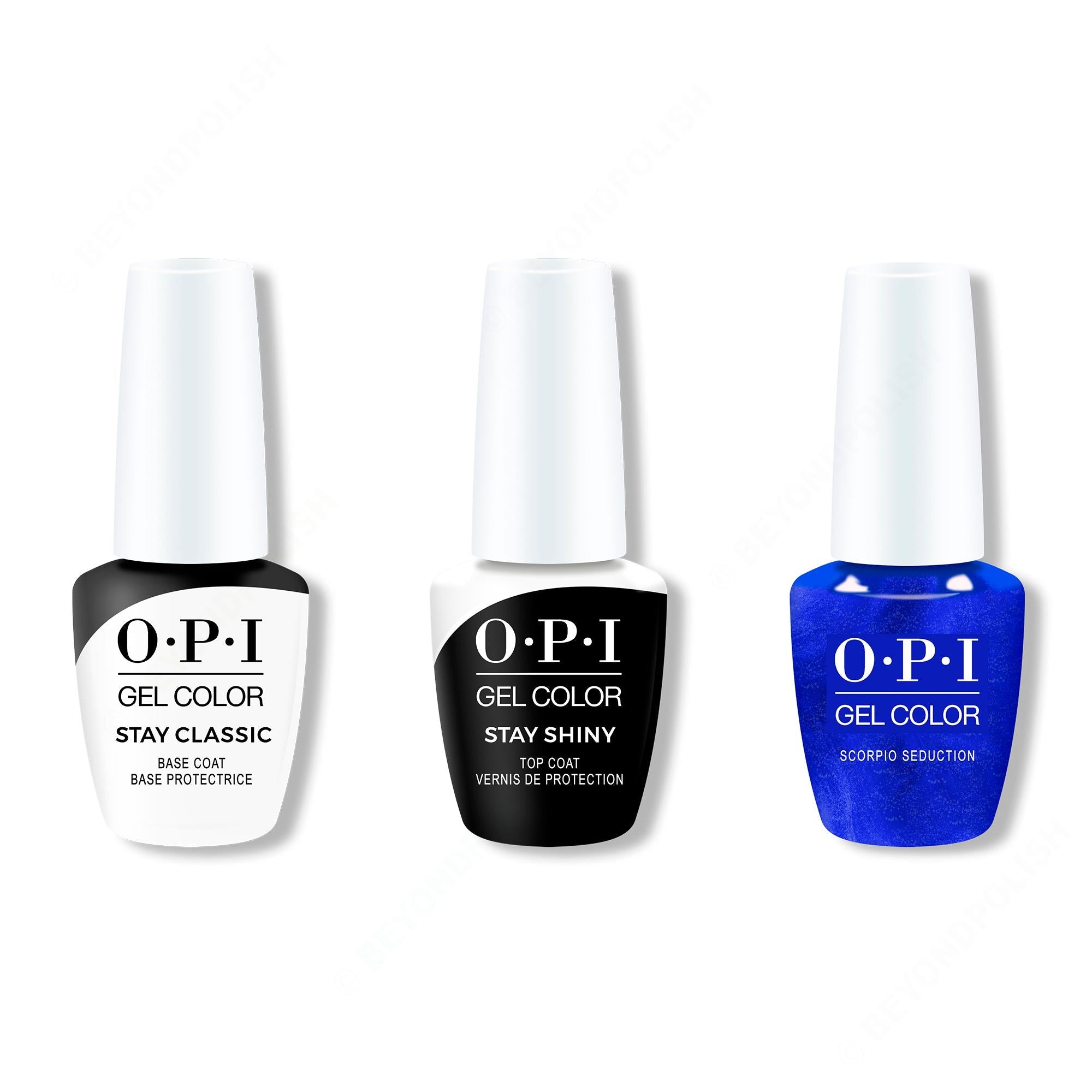 OPI GelColor Combo - Stay Classic Base, Shiny Top & Scorpio Seduction - Gel Polish at Beyond Polish