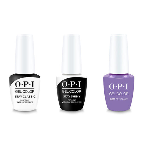 OPI GelColor Combo - Stay Classic Base, Shiny Top & Skate to the Party