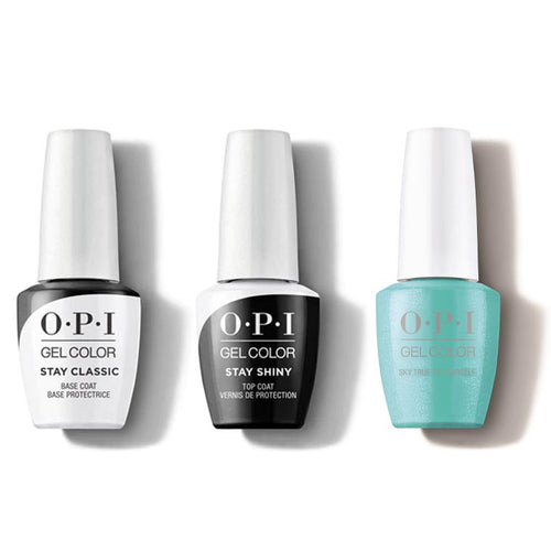 OPI GelColor Combo - Stay Classic Base, Shiny Top & Sky True to Yourself