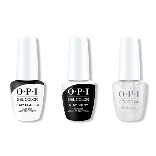 OPI GelColor Combo - Stay Classic Base, Shiny Top & Snatch'd Silver
