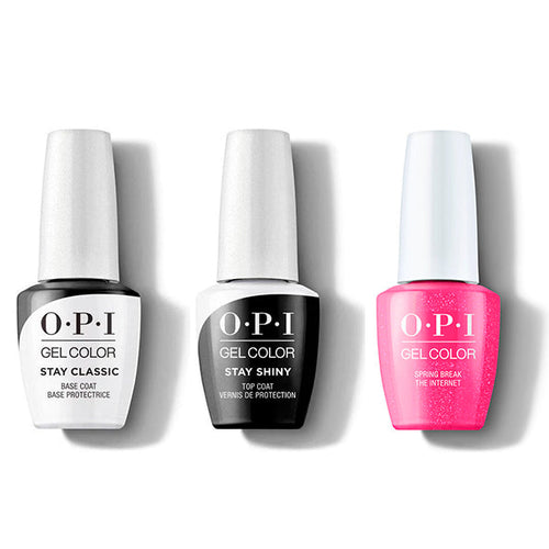 OPI GelColor Combo - Stay Classic Base, Shiny Top & Spring Break The Internet