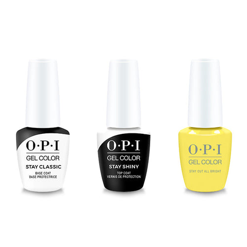 OPI GelColor Combo - Stay Classic Base, Shiny Top & Stay Out All Bright