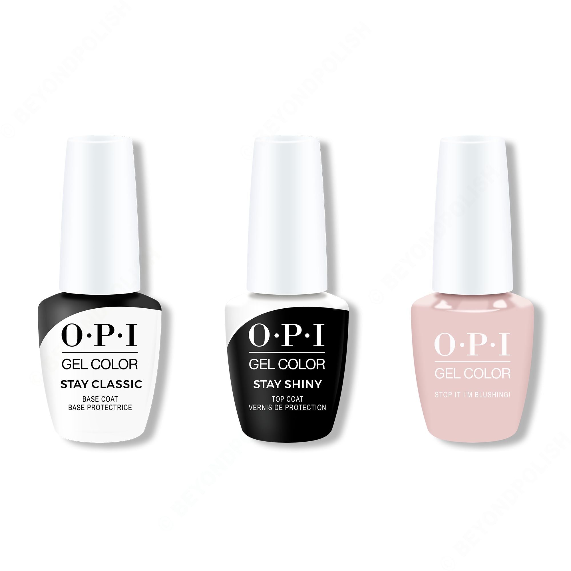 OPI GelColor Combo - Stay Classic Base, Shiny Top & Stop It Im Blushing! - Gel Polish at Beyond Polish