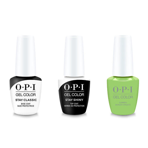 OPI GelColor Combo - Stay Classic Base, Shiny Top & Summer Monday-Fridays