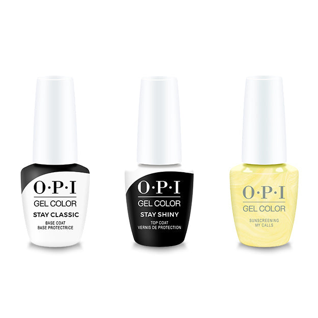 OPI GelColor Combo - Stay Classic Base, Shiny Top & Sunscreening My Calls - Gel Polish at Beyond Polish