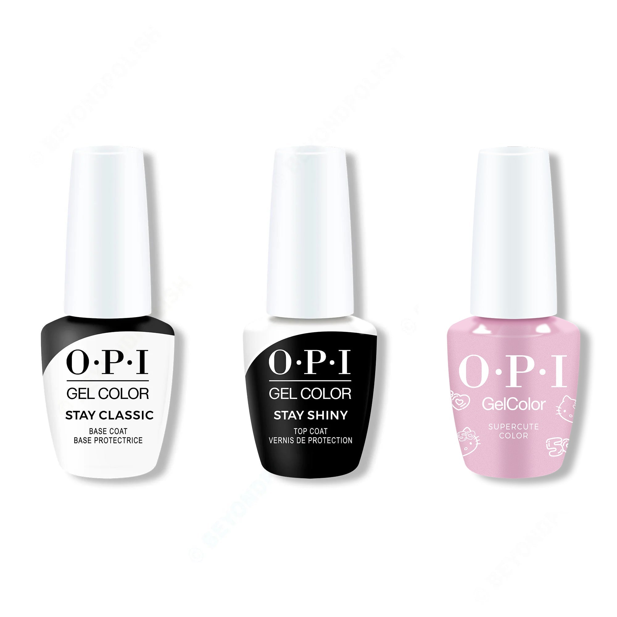OPI GelColor Combo - Stay Classic Base, Shiny Top & Supercute Color - Gel Polish at Beyond Polish