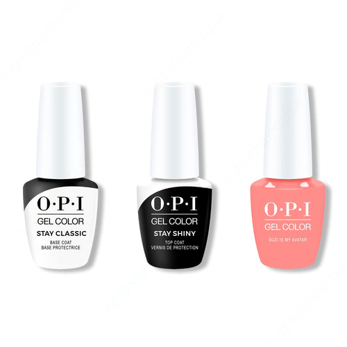 OPI GelColor Combo - Stay Classic Base, Shiny Top & Suzi is My Avatar