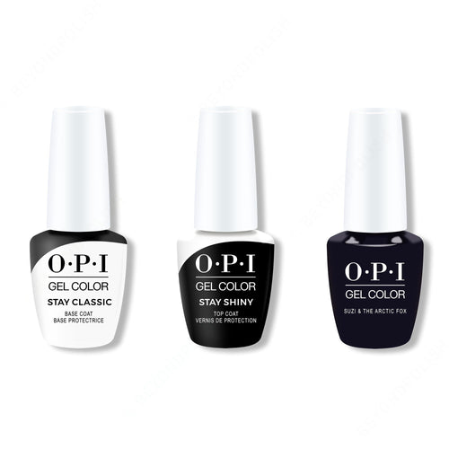 OPI GelColor Combo - Stay Classic Base, Shiny Top & Suzi & the Arctic Fox