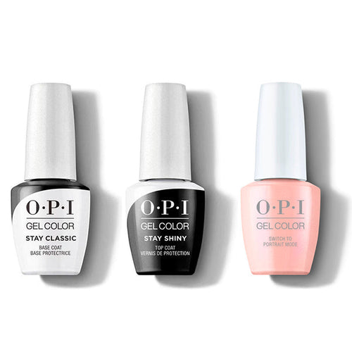 OPI GelColor Combo - Stay Classic Base, Shiny Top & Switch To Portrait Mode