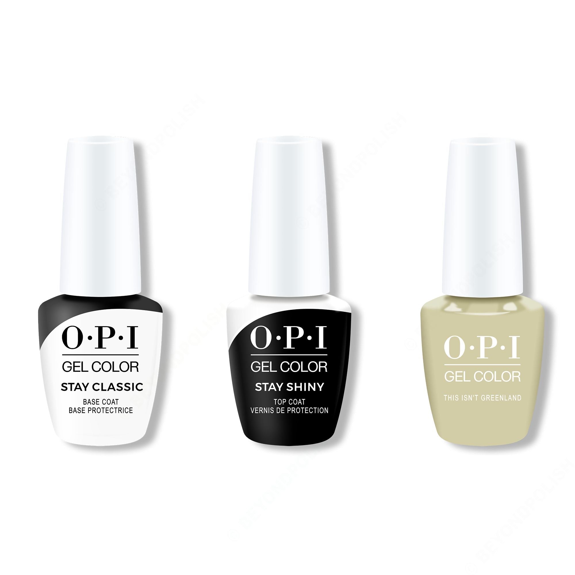 OPI GelColor Combo - Stay Classic Base, Shiny Top & This Isn't Greenland - Gel Polish at Beyond Polish