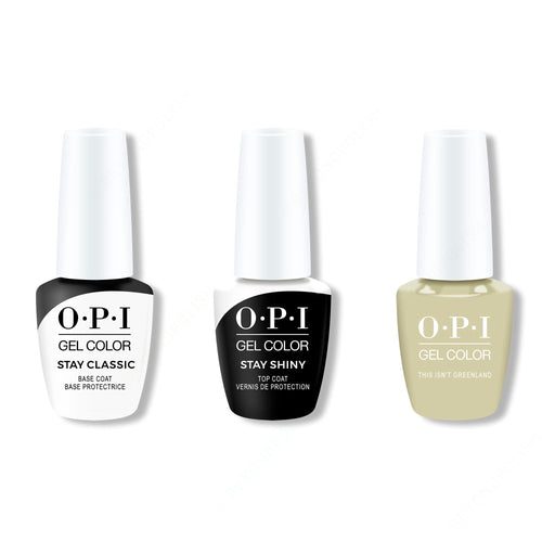 OPI GelColor Combo - Stay Classic Base, Shiny Top & This Isn't Greenland