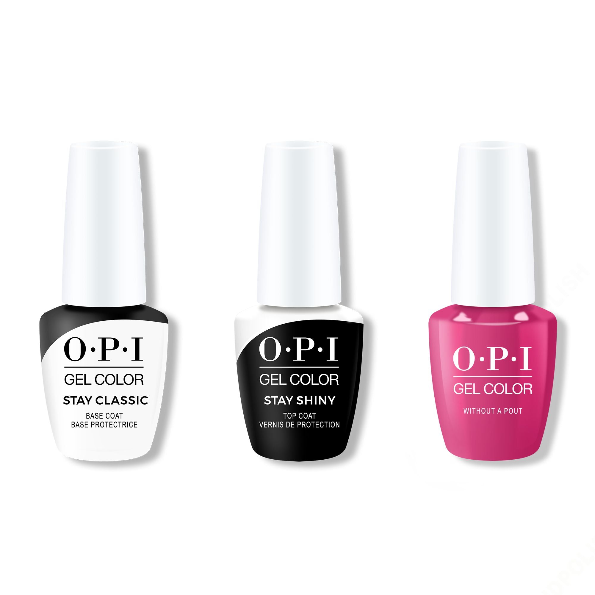 OPI GelColor Combo - Stay Classic Base, Shiny Top & Without a Pout - Gel Polish at Beyond Polish