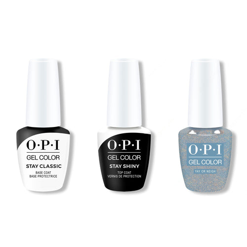 OPI GelColor Combo - Stay Classic Base, Shiny Top & Yay or Neigh