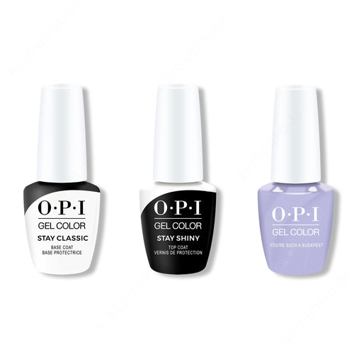 OPI GelColor Combo - Stay Classic Base, Shiny Top & Youre Such A BudaPest