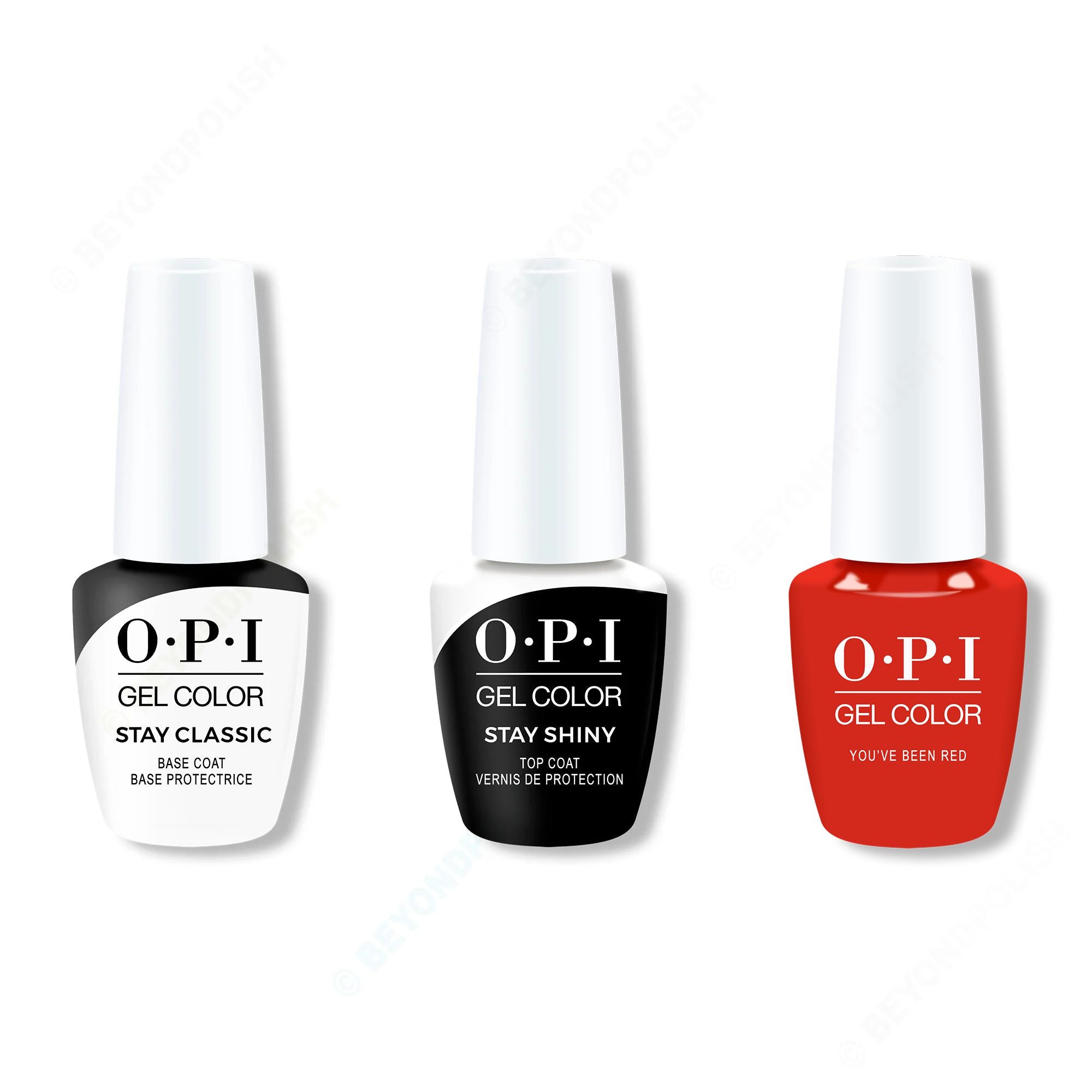 OPI GelColor Combo - Stay Classic Base, Shiny Top & You've Been Red - Gel Polish at Beyond Polish