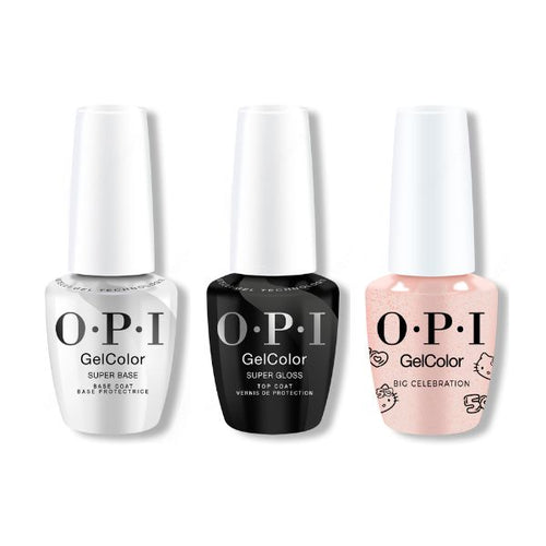 OPI GelColor Combo - Super Base, Super Gloss Top & Big Celebration