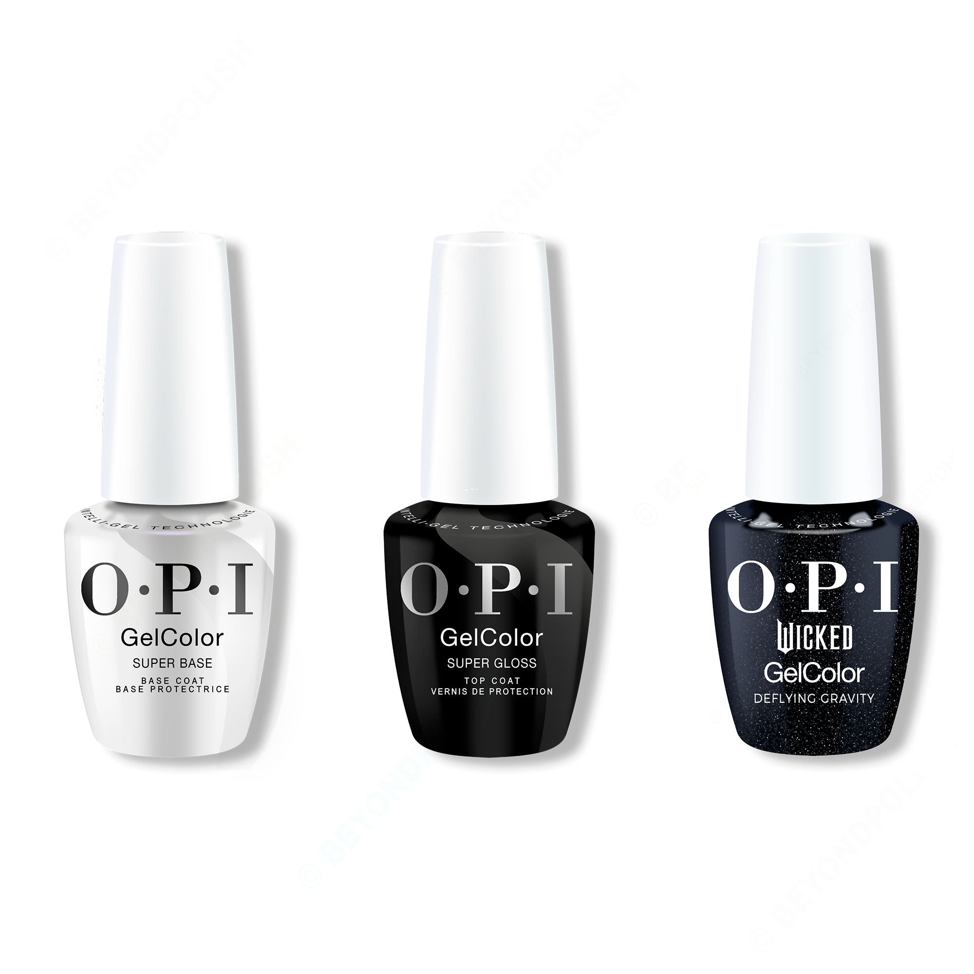 OPI GelColor Combo - Super Base, Super Gloss Top & Deflying Gravity - Gel Polish at Beyond Polish