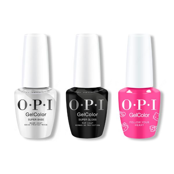 OPI GelColor Combo - Super Base, Super Gloss Top & Follow Your Heart - Gel Polish at Beyond Polish