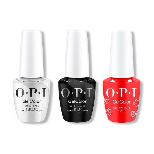 OPI GelColor Combo - Super Base, Super Gloss Top & Hello Kitty, Hello Pretty - Gel Polish at Beyond Polish