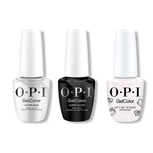 OPI GelColor Combo - Super Base, Super Gloss Top & Let's Be Friends Forever
