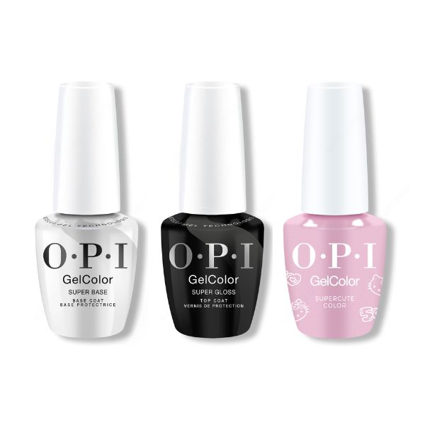OPI GelColor Combo - Super Base, Super Gloss Top & Supercute Color - Gel Polish at Beyond Polish