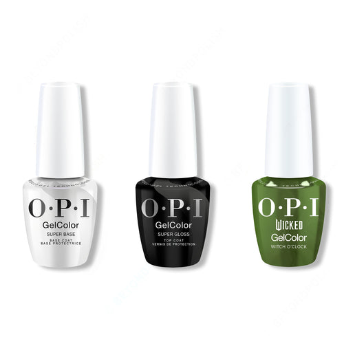 OPI GelColor Combo - Super Base, Super Gloss Top & Witch O'Clock