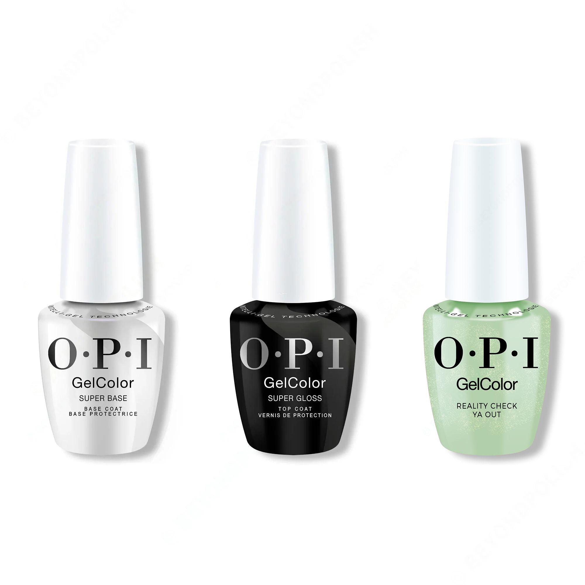 OPI GelColor Intelli-Gel Combo - Super Base Coat, Super Gloss Top Coat & AppointMINT Confirmed - Gel Polish at Beyond Polish