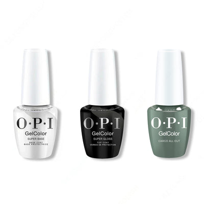 OPI GelColor Intelli-Gel Combo - Super Base Coat, Super Gloss Top Coat & Cargo All Out - Gel Polish at Beyond Polish