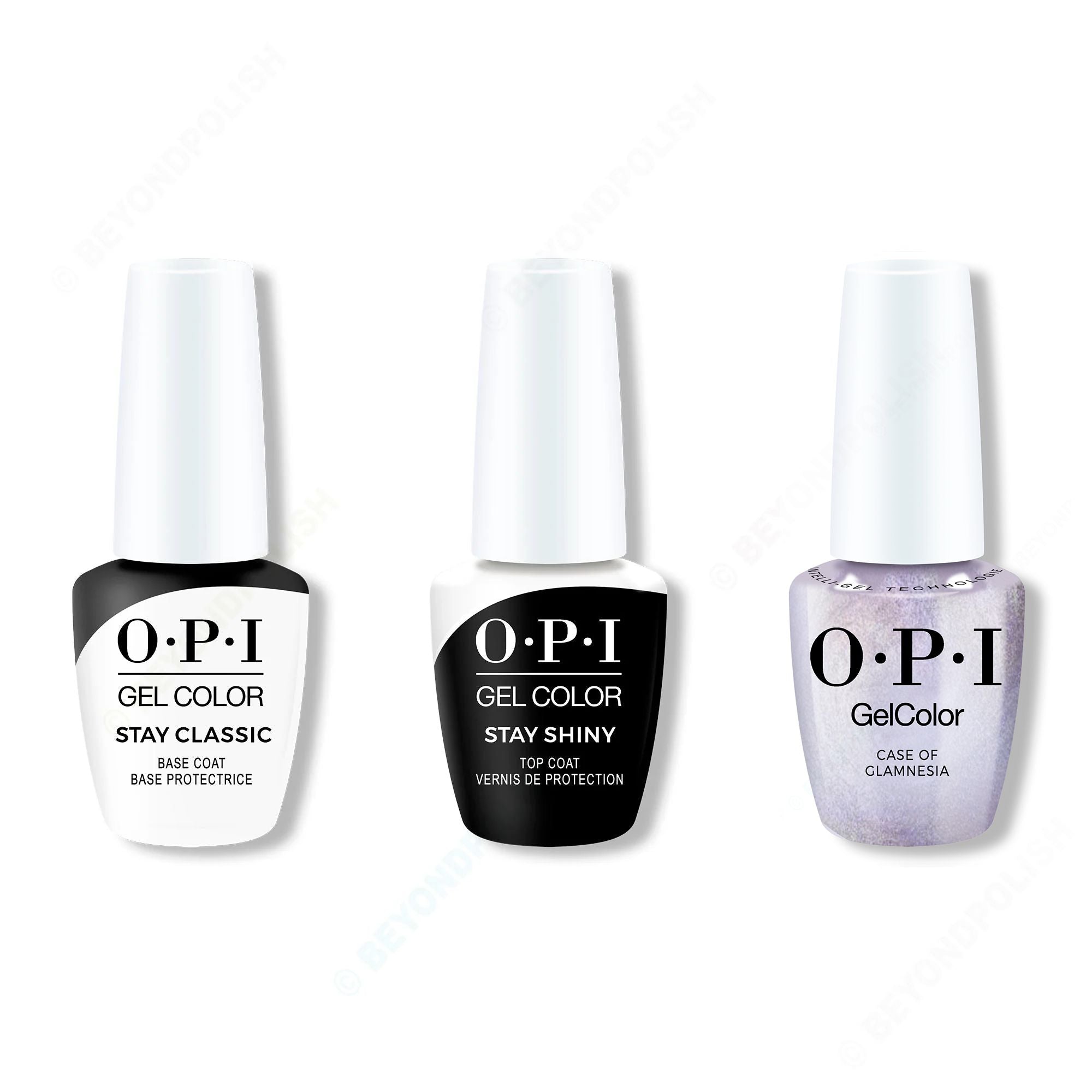 OPI GelColor Intelli-Gel Combo - Super Base Coat, Super Gloss Top Coat & Case of Glamnesia - Gel Polish at Beyond Polish