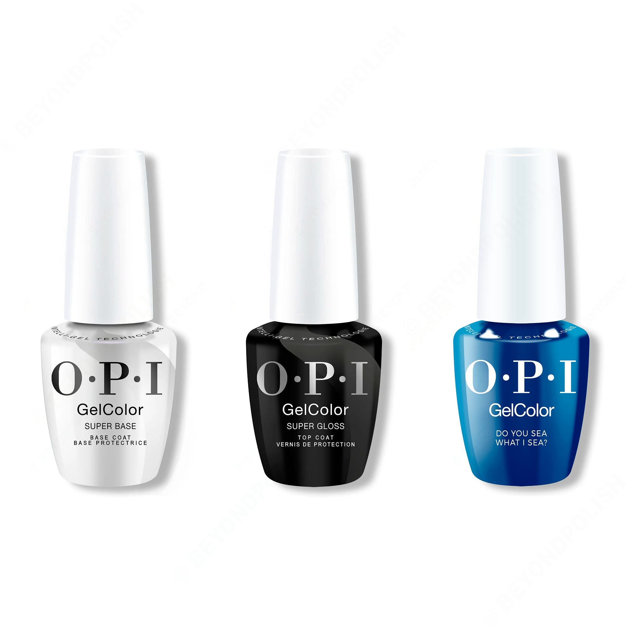 OPI GelColor Intelli-Gel Combo - Super Base Coat, Super Gloss Top Coat & Do You Sea What I Sea? - Gel Polish at Beyond Polish