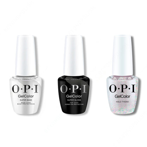 OPI GelColor Intelli-Gel Combo - Super Base Coat, Super Gloss Top Coat & Halo There!