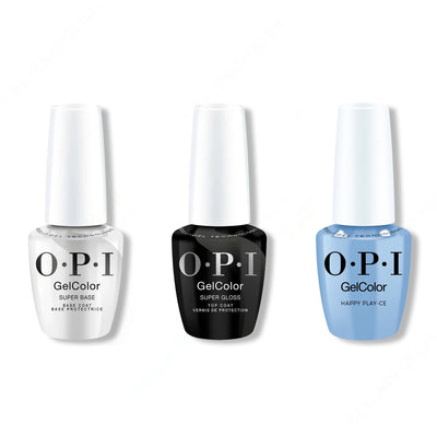 OPI GelColor Intelli-Gel Combo - Super Base Coat, Super Gloss Top Coat & Happy Play-ce - Gel Polish at Beyond Polish