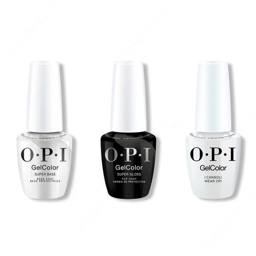 OPI GelColor Intelli-Gel Combo - Super Base Coat, Super Gloss Top Coat & I Cannoli Wear OPI