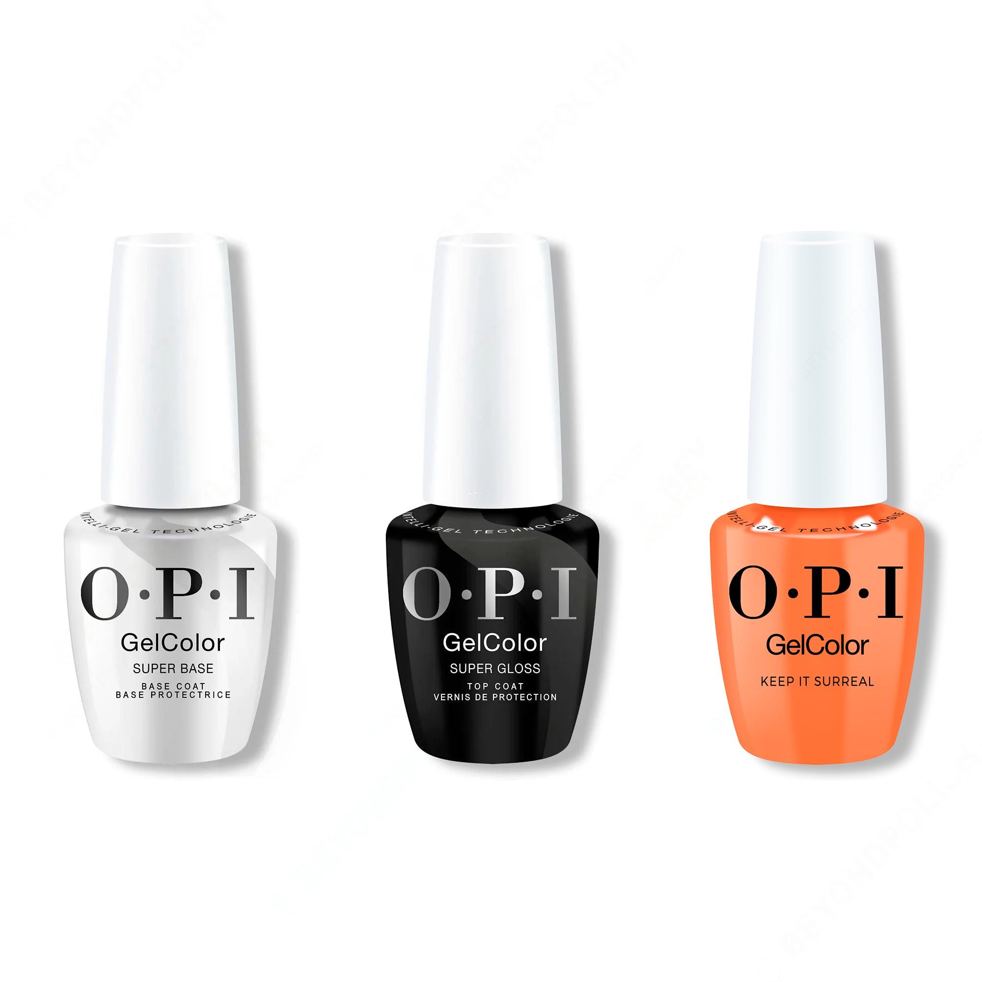 OPI GelColor Intelli-Gel Combo - Super Base Coat, Super Gloss Top Coat & Keep it Surreal - Gel Polish at Beyond Polish