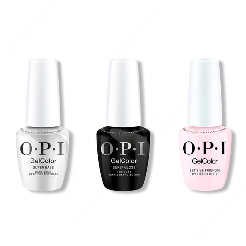 OPI GelColor Intelli-Gel Combo - Super Base Coat, Super Gloss Top Coat & Let's Be Friends!