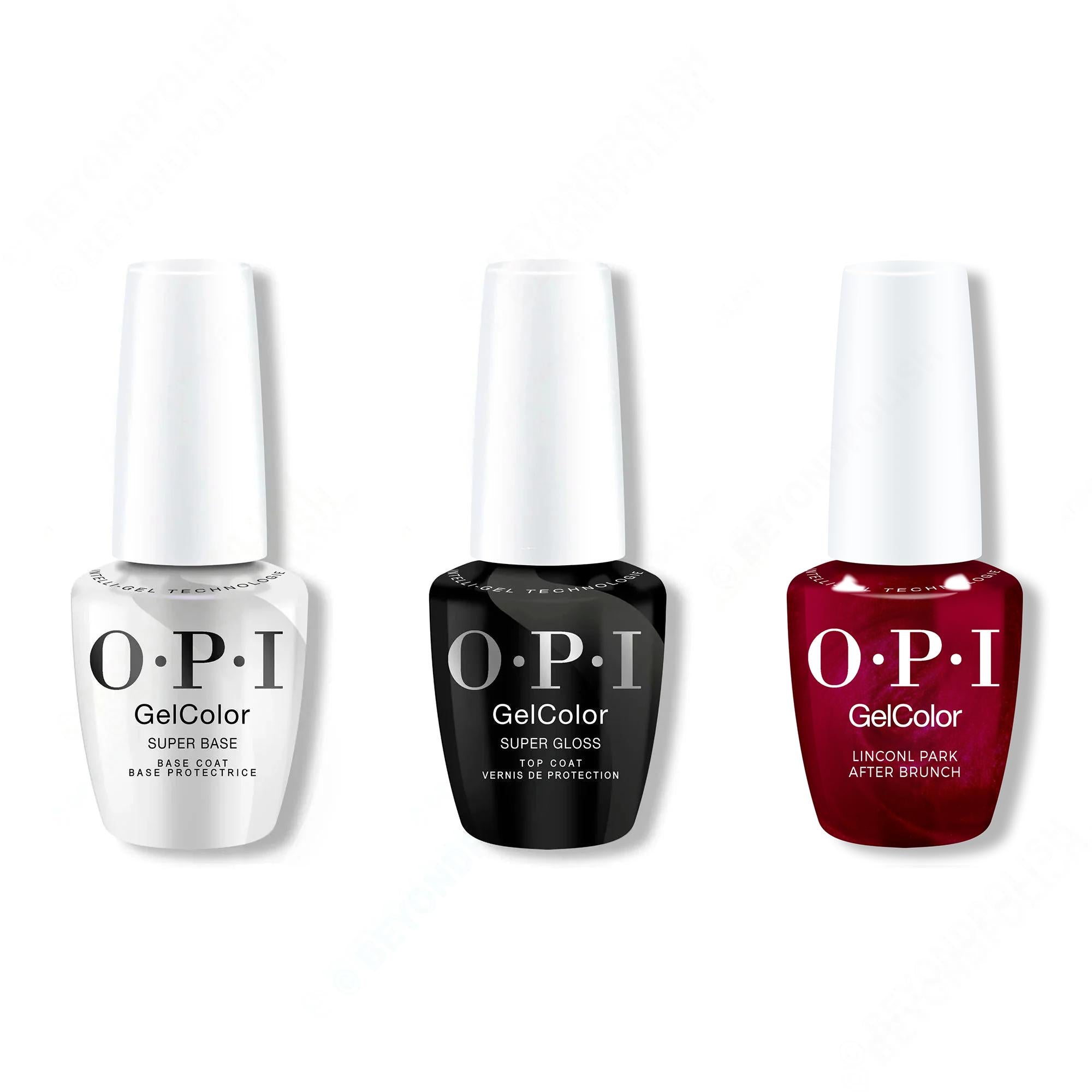OPI GelColor Intelli-Gel Combo - Super Base Coat, Super Gloss Top Coat & Lincoln Park After Brunch - OPIcons Spring 2026 - Gel Polish at Beyond Polish