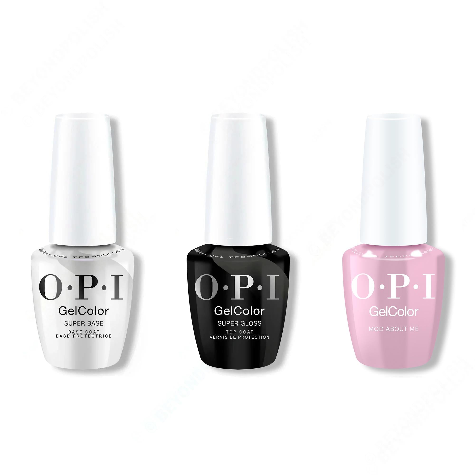 OPI GelColor Intelli-Gel Combo - Super Base Coat, Super Gloss Top Coat & Mod About Me - OPIcons Spring 2026 - Gel Polish at Beyond Polish