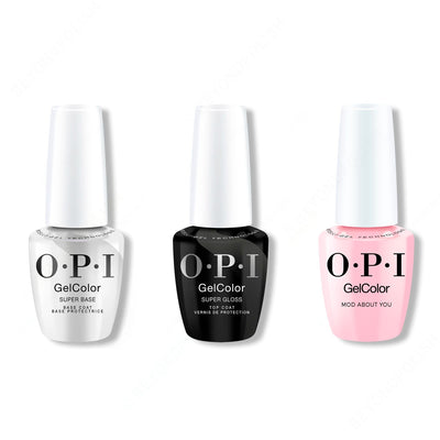 OPI GelColor Intelli-Gel Combo - Super Base Coat, Super Gloss Top Coat & Mod About You - Gel Polish at Beyond Polish