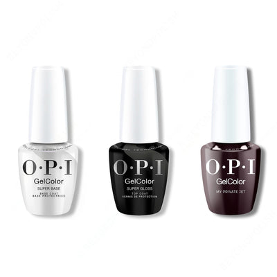 OPI GelColor Intelli-Gel Combo - Super Base Coat, Super Gloss Top Coat & My Private Jet - Gel Polish at Beyond Polish