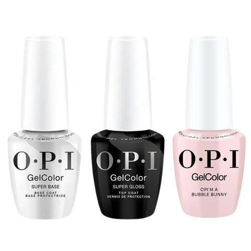 OPI GelColor Intelli-Gel Combo - Super Base Coat, Super Gloss Top Coat & OPI'm a Bubble Bunny - OPIcons Spring 2026