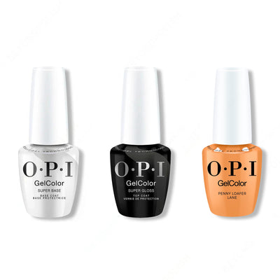 OPI GelColor Intelli-Gel Combo - Super Base Coat, Super Gloss Top Coat & Penny Loafer Lane - Gel Polish at Beyond Polish