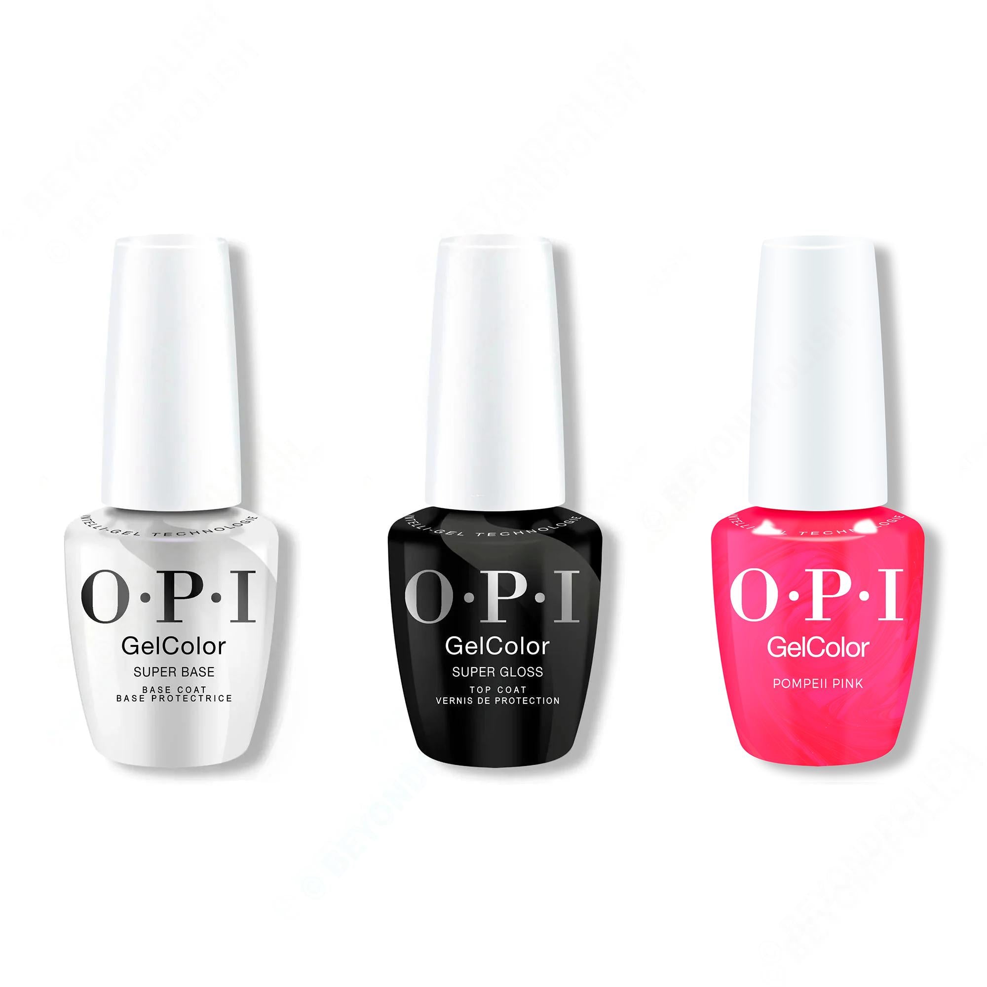 OPI GelColor Intelli-Gel Combo - Super Base Coat, Super Gloss Top Coat & Pompeii Pink - OPIcons Spring 2026 - Gel Polish at Beyond Polish
