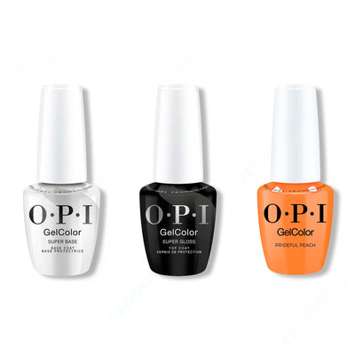 OPI GelColor Intelli-Gel Combo - Super Base Coat, Super Gloss Top Coat & Prideful Peach - Gel Polish at Beyond Polish