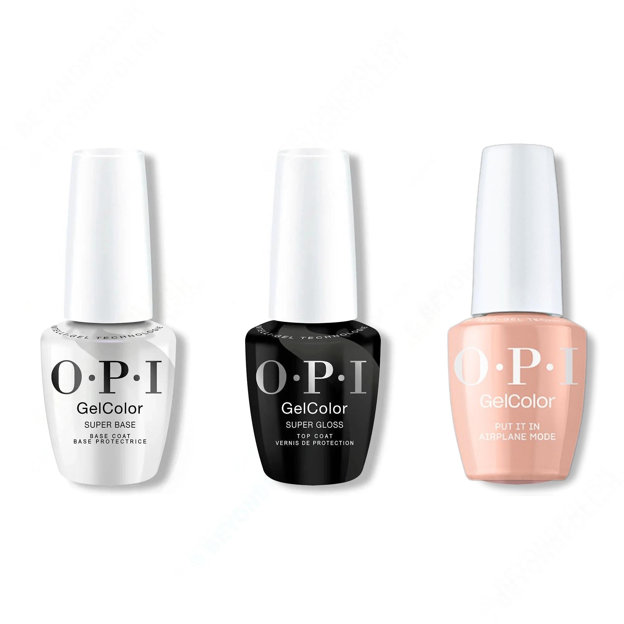 OPI GelColor Intelli-Gel Combo - Super Base Coat, Super Gloss Top Coat & Put It in Airplane Mode - OPIcons Spring 2026 - Gel Polish at Beyond Polish