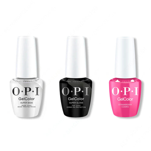 OPI GelColor Intelli-Gel Combo - Super Base Coat, Super Gloss Top Coat & Strawberry Cosmo - OPIcons Spring 2026