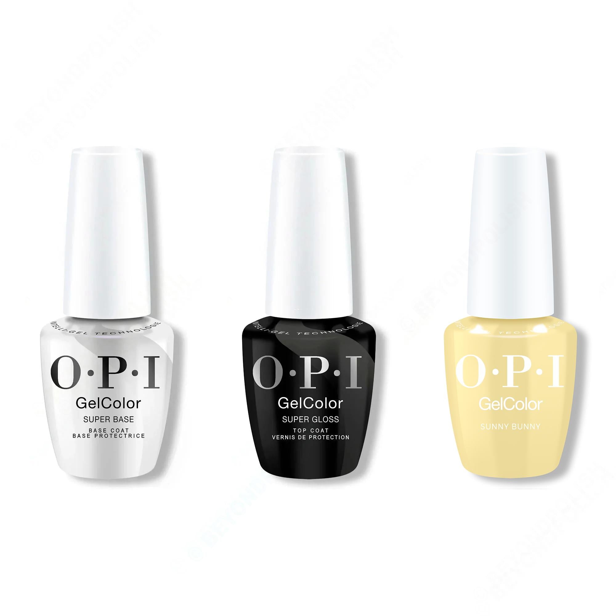 OPI GelColor Intelli-Gel Combo - Super Base Coat, Super Gloss Top Coat & Sunny Bunny - OPIcons Spring 2026 - Gel Polish at Beyond Polish