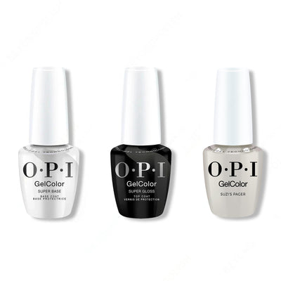OPI GelColor Intelli-Gel Combo - Super Base Coat, Super Gloss Top Coat & Suzi’s Pager - Gel Polish at Beyond Polish
