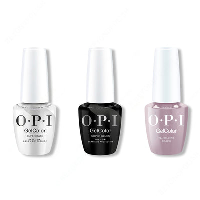 OPI GelColor Intelli-Gel Combo - Super Base Coat, Super Gloss Top Coat & Taupe-less Beach - Gel Polish at Beyond Polish